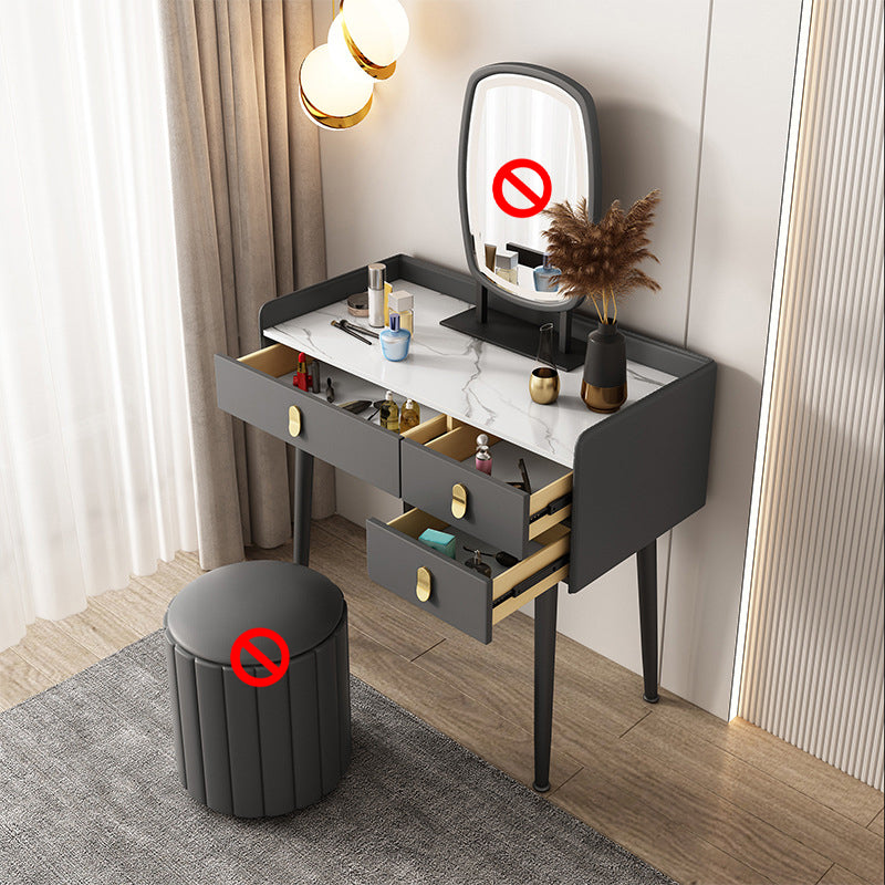 Mesa de maquillaje de 3 cajones Desk tocador de tocador de tocador sintético