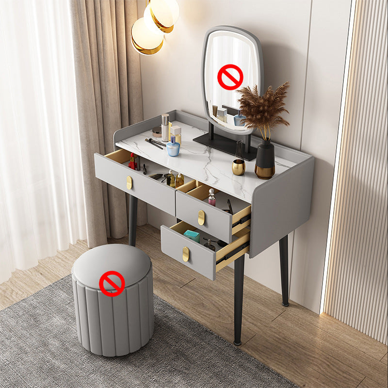 Mesa de maquillaje de 3 cajones Desk tocador de tocador de tocador sintético