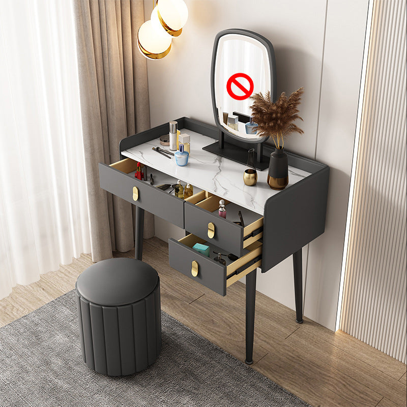 Mesa de maquillaje de 3 cajones Desk tocador de tocador de tocador sintético