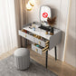Mesa de maquillaje de 3 cajones Desk tocador de tocador de tocador sintético