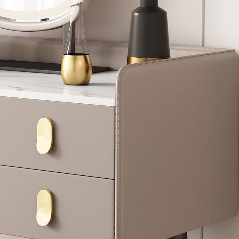 Mesa de maquillaje de 3 cajones Desk tocador de tocador de tocador sintético