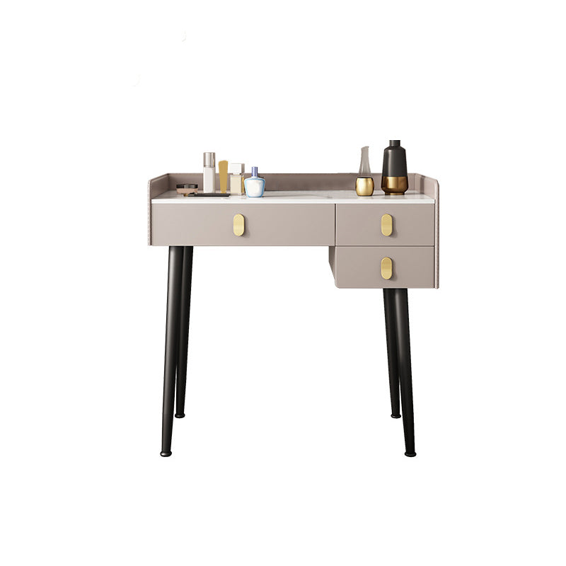 Mesa de maquillaje de 3 cajones Desk tocador de tocador de tocador sintético