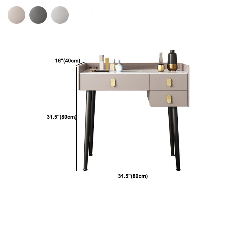 Mesa de maquillaje de 3 cajones Desk tocador de tocador de tocador sintético