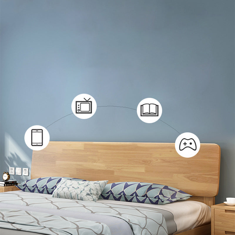 34.64" High Traditional Panel Bed with Storage Brown Rubberwood Bed