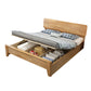 34.64" High Traditional Panel Bed with Storage Brown Rubberwood Bed