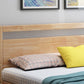 Rubberwood Bed Frame with Rectangular Headboard in Natural Color