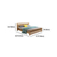 Rubberwood Bed Frame with Rectangular Headboard in Natural Color