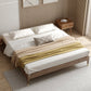 Brown Panel Bed With Custom Gold Legs Mid-Century Modern Ash Bed Without Headboard