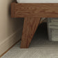 Ash Standard Bed Brown 12.59" High Bed Without Headboard, Mid-Century Modern Style