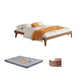 Ash Standard Bed Brown 12.59" High Bed Without Headboard, Mid-Century Modern Style