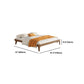 Ash Standard Bed Brown 12.59" High Bed Without Headboard, Mid-Century Modern Style