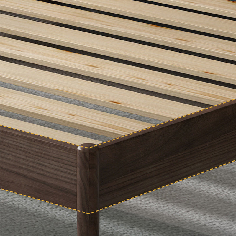 Mid-Century Modern Solid Wood Bed with Rectangular Headboard Bed Frame Clearhalo 'Bedroom Furniture' 'Beds' 'furn' 'furn_beds' 'Furniture' 6055294