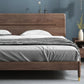 Mid-Century Modern Solid Wood Bed with Rectangular Headboard Bed Frame Clearhalo 'Bedroom Furniture' 'Beds' 'furn' 'furn_beds' 'Furniture' 6055296