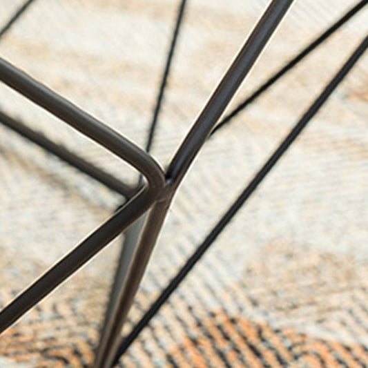 Tavolino moderno con top in vetro e tavolo da cocktail a base di cornice di ferro