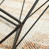 Tavolino moderno con top in vetro e tavolo da cocktail a base di cornice di ferro