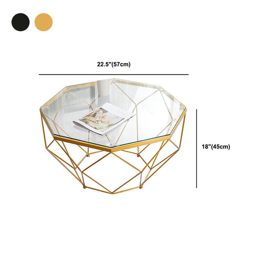 Tavolino moderno con top in vetro e tavolo da cocktail a base di cornice di ferro