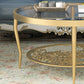 Contemporary Cocktail Table 4 Legs Glass Top Round Single Coffee Table