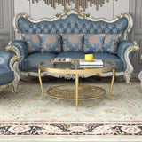 Contemporary Cocktail Table 4 Legs Glass Top Round Single Coffee Table