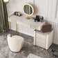 14.96" Wide Stone Makeup Counter Bright White Vanity Tables with Storage Drawers Clearhalo 'Bedroom Furniture' 'furn' 'furn_makeup_vanities' 'Furniture' 'Makeup Vanities' 'makeup_vanities' 6055473