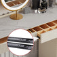 14.96" Wide Stone Makeup Counter Bright White Vanity Tables with Storage Drawers Clearhalo 'Bedroom Furniture' 'furn' 'furn_makeup_vanities' 'Furniture' 'Makeup Vanities' 'makeup_vanities' 6055476