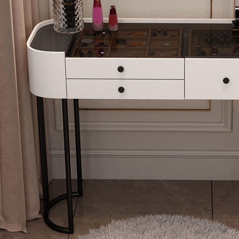 Tavolo da toeletta da vanità in vetro 15,74 "tavoli da vanità larghi con 5 cassetti