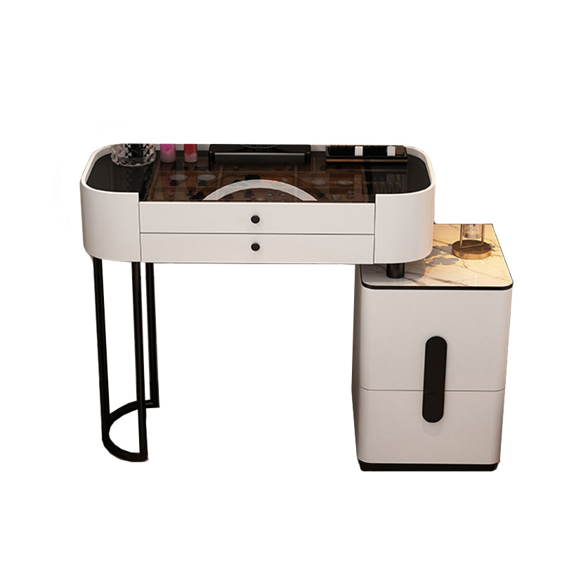 Tavolo da toeletta da vanità in vetro 15,74 "tavoli da vanità larghi con 5 cassetti