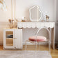 White Makeup Vanity Desk Modern Vanity Tables with Drawer, 29.52" High Clearhalo 'Bedroom Furniture' 'furn' 'furn_makeup_vanities' 'Furniture' 'Makeup Vanities' 'makeup_vanities' 6055560