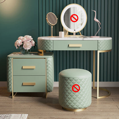 Green Makeup Vanity Desk 30.31" High Vanity Tables with 3 Drawer 47"L x 16"W x 30"H Clearhalo 'Bedroom Furniture' 'furn' 'furn_makeup_vanities' 'Furniture' 'Makeup Vanities' 'makeup_vanities' 6055584