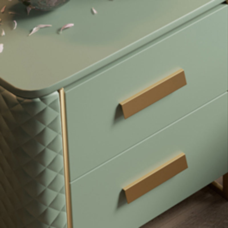 Green Makeup Vanity Desk 30.31" High Vanity Tables with 3 Drawer Clearhalo 'Bedroom Furniture' 'furn' 'furn_makeup_vanities' 'Furniture' 'Makeup Vanities' 'makeup_vanities' 6055589
