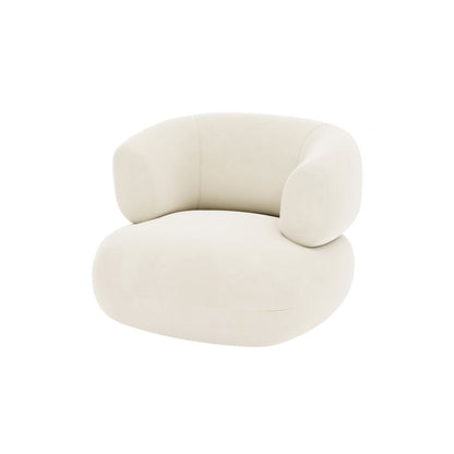 現代の白いマイクロファイバー29.52 "H湾曲したタキシードアームソファ