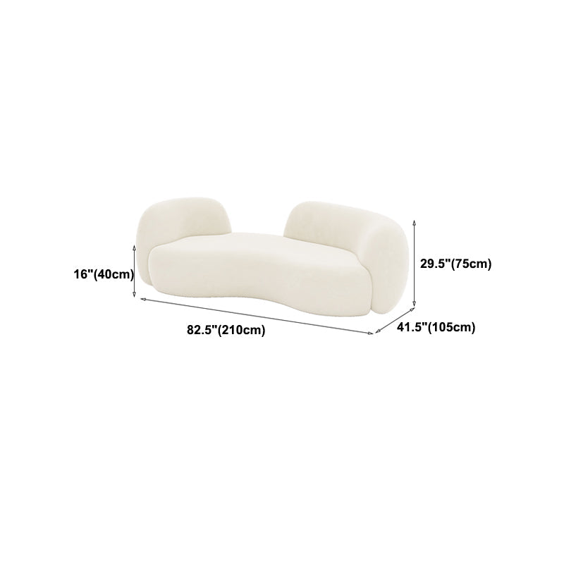 現代の白いマイクロファイバー29.52 "H湾曲したタキシードアームソファ