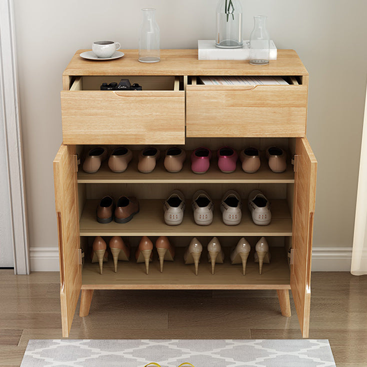 Contemporary Accent Cabinet Rubberwood Side Cabinet With Doors Clearhalo 'Cabinets & Chests' 'cabinets_chests' 'furn' 'furn_cabinets_chests' 'Furniture' 'Living Room Furniture' 6055611