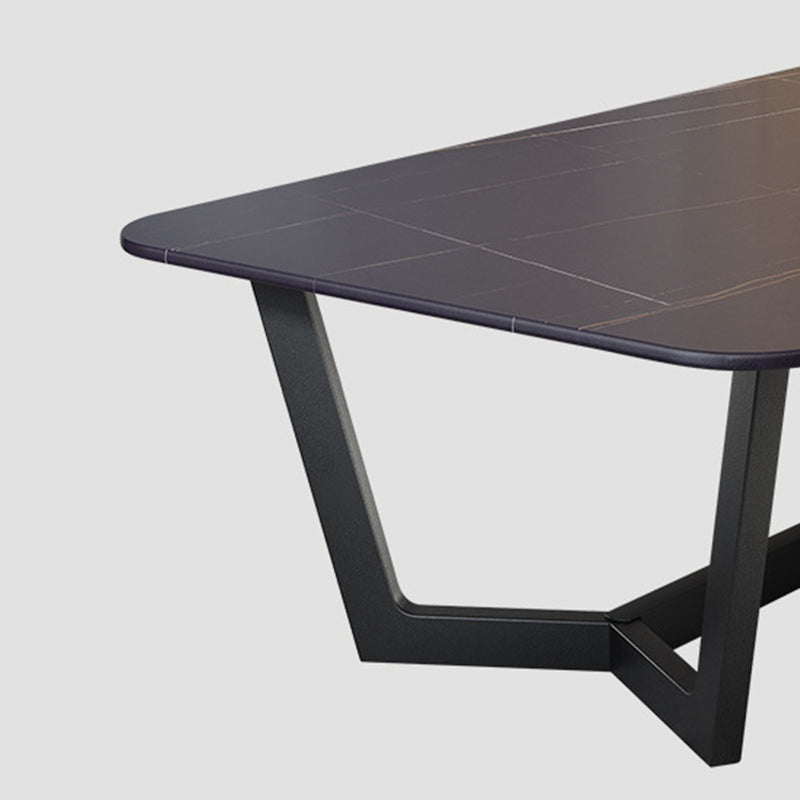 Trestle 1 tavolino da caffè singolo 17,7 "H tavolo da cocktail in ardesia rettangolare