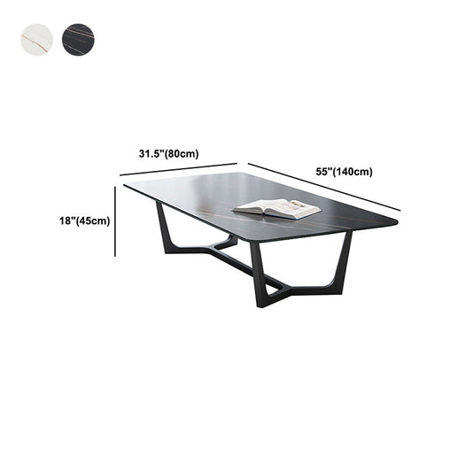 Trestle 1 tavolino da caffè singolo 17,7 "H tavolo da cocktail in ardesia rettangolare