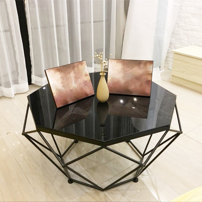 Farma base moderno tavolino da cocktail tavolino in vetro - 17,72 "h