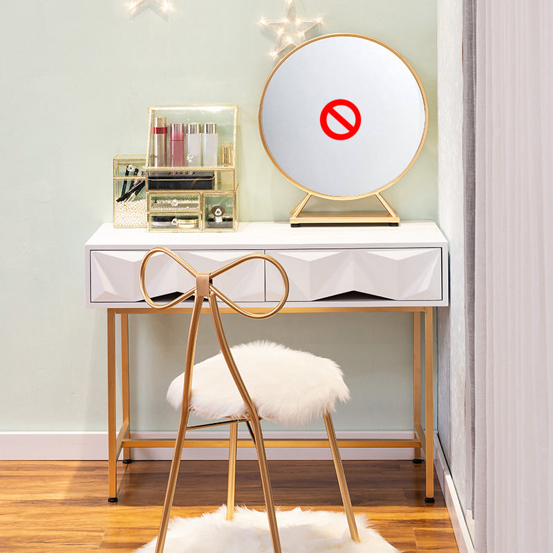 15,74 "tavoli da vanità per vanità per trucco largo con 2 cassetti, bianco brillante