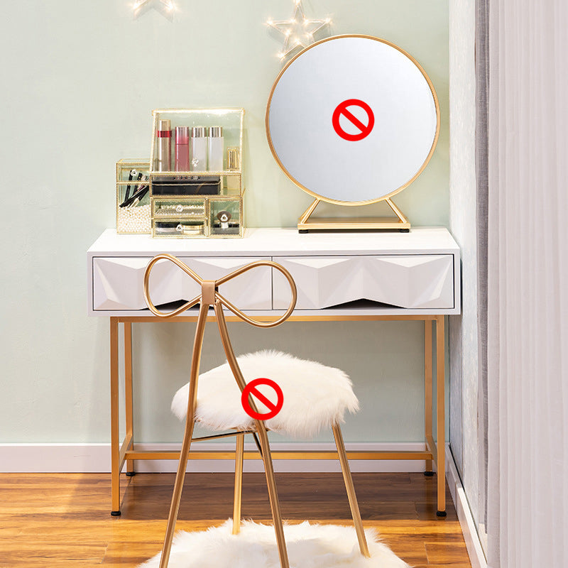 15,74 "tavoli da vanità per vanità per trucco largo con 2 cassetti, bianco brillante