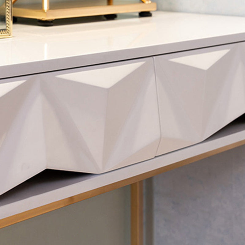 15,74 "tavoli da vanità per vanità per trucco largo con 2 cassetti, bianco brillante