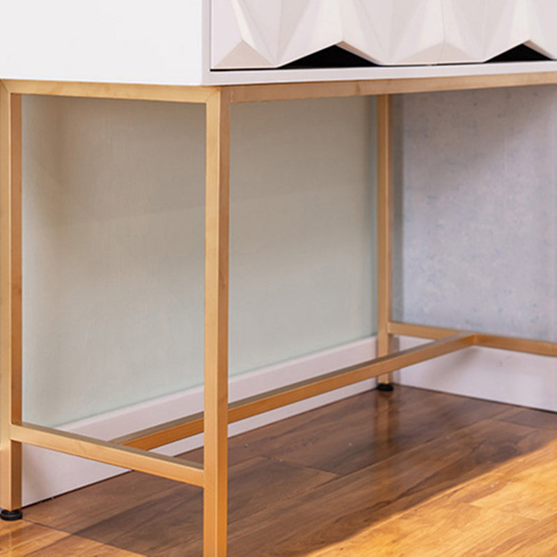 15,74 "tavoli da vanità per vanità per trucco largo con 2 cassetti, bianco brillante