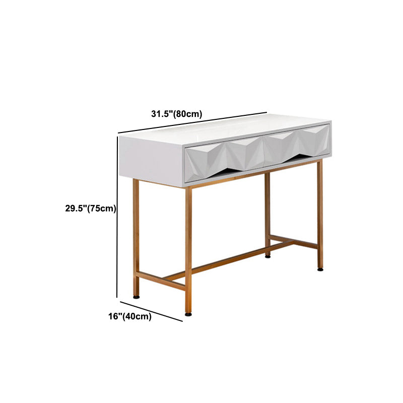 15,74 "tavoli da vanità per vanità per trucco largo con 2 cassetti, bianco brillante