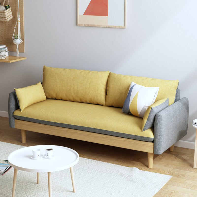 Contemporain 29.9 "H Coton Blend Square ARM SOFA pour l'appartement