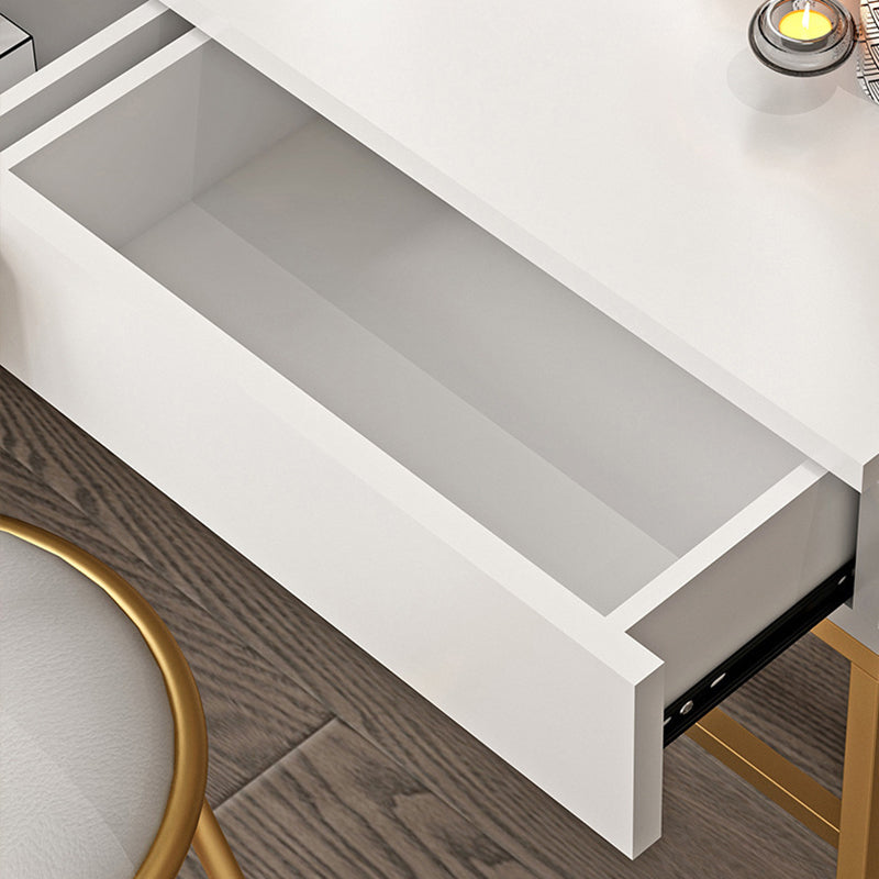 Bright White Makeup Vanity Desk 15.74" Wide Vanity Tables with 2 Storage Drawers Clearhalo 'Bedroom Furniture' 'furn' 'furn_makeup_vanities' 'Furniture' 'Makeup Vanities' 'makeup_vanities' 6055731