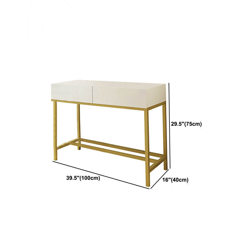 Bright White Makeup Vanity Desk 15.74" Wide Vanity Tables with 2 Storage Drawers Clearhalo 'Bedroom Furniture' 'furn' 'furn_makeup_vanities' 'Furniture' 'Makeup Vanities' 'makeup_vanities' 6055739