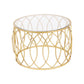 Glass Top Coffee Table Round Shape Frame Base Cocktail Table
