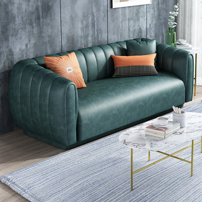 Contemporáneo 31.5 "H Faux Leather Tuxedo Brazo Cosectado Sofá