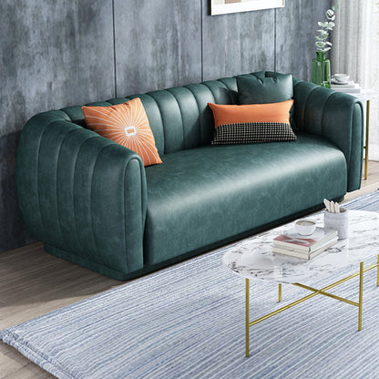 Contemporáneo 31.5 "H Faux Leather Tuxedo Brazo Cosectado Sofá