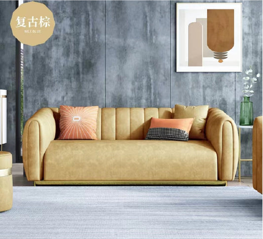 Zeitgenössischer 31,5 "H Faux Leder Tuxedo Arm genähtes Kissen -Rücken -Sofa