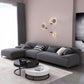 L-shape 4-seater Fabric Sectional Recessed Armed Sectional Sofa