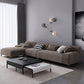 L-shape 4-seater Fabric Sectional Recessed Armed Sectional Sofa