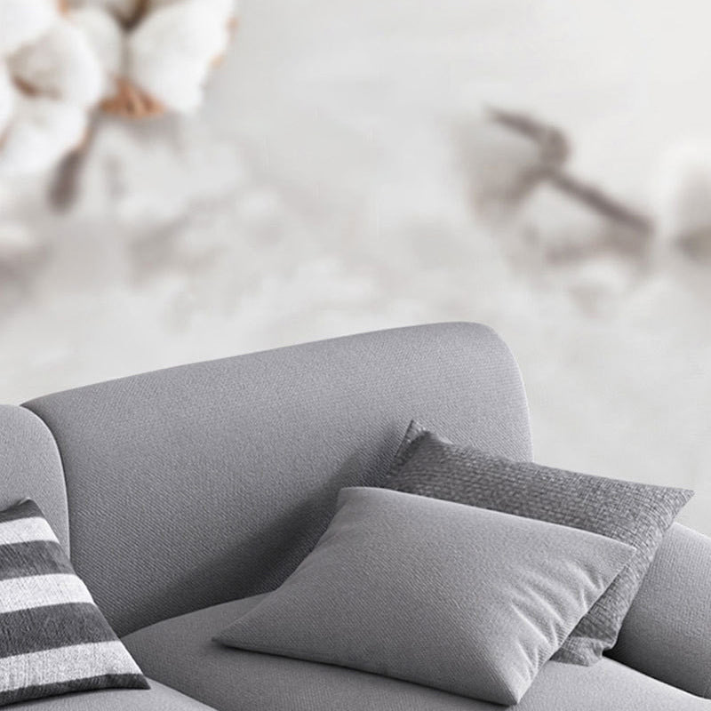 L-shape 4-seater Fabric Sectional Recessed Armed Sectional Sofa